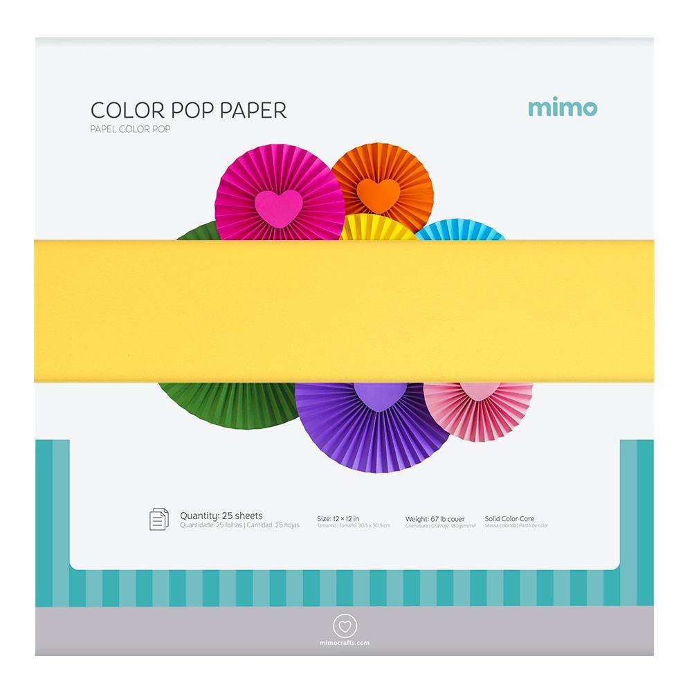 Papel Color Pop Laranja Fluorescente Mimo - 30,5 x 30,5 cm - 180 g - 25 fls
