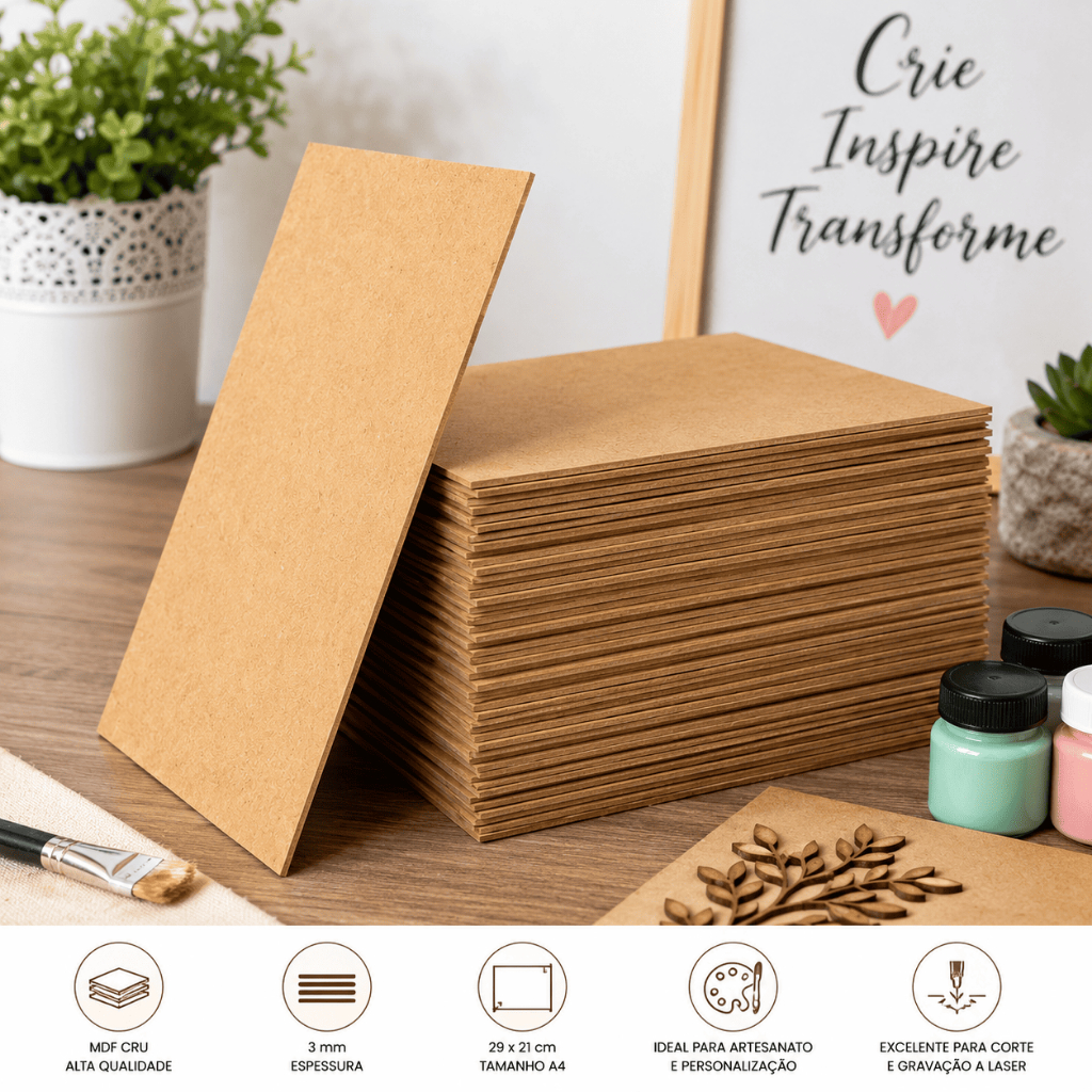 Kit 10 Placa Decorativa Mdf Chapa Artesanato Quadro 29x21 2,5mm