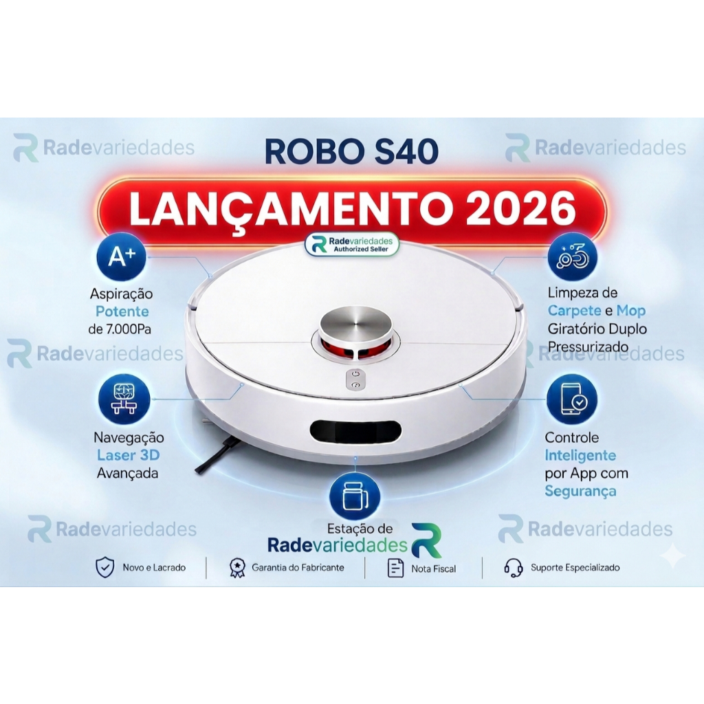 Robô Aspirador Xiaomi S40 | 10000Pa  Mapeamento Inteligente  Bivolt