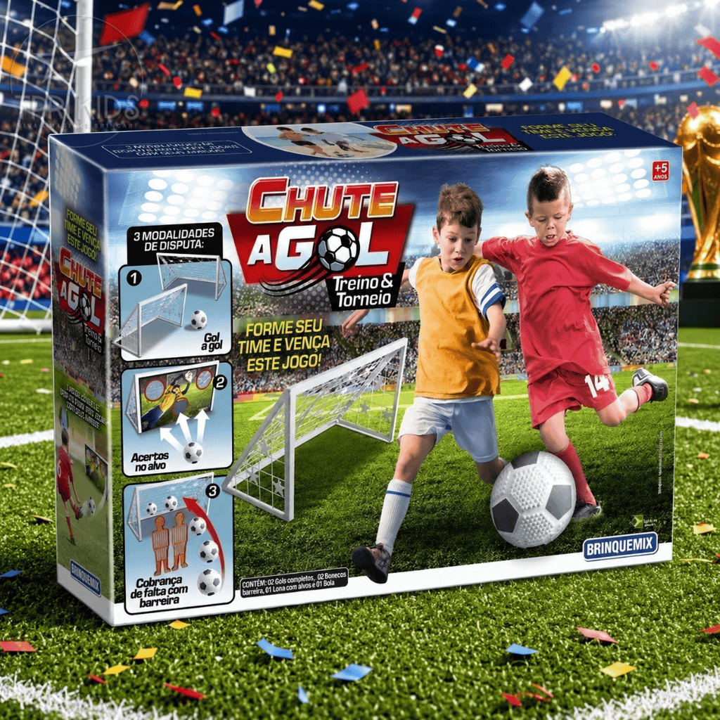 Brinquedo Infantil Chute a Gol Mini Golzinho 2 Traves Copa Bola Alvo Barreiras Chute a Gol Alvo
