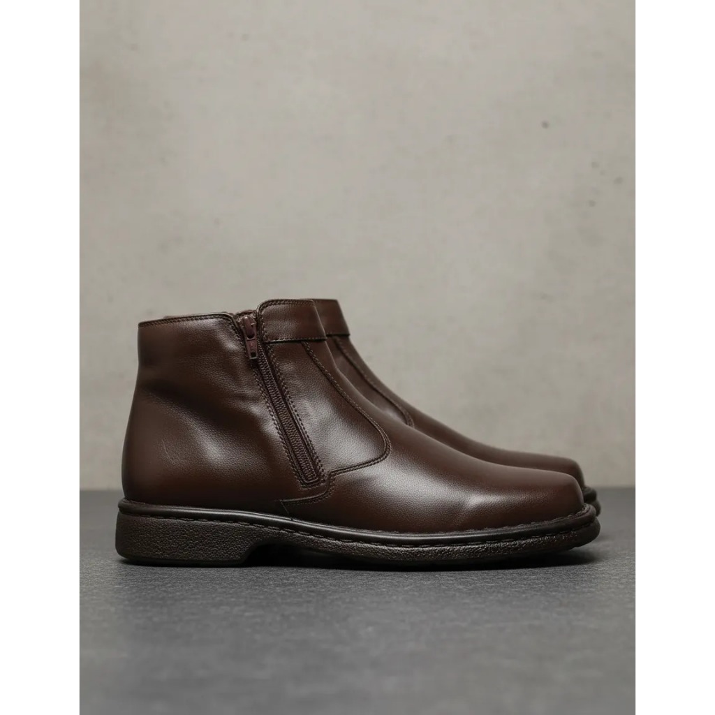 Bota Antistress Couro Legítimo Botina Ortopédica Zíper 352