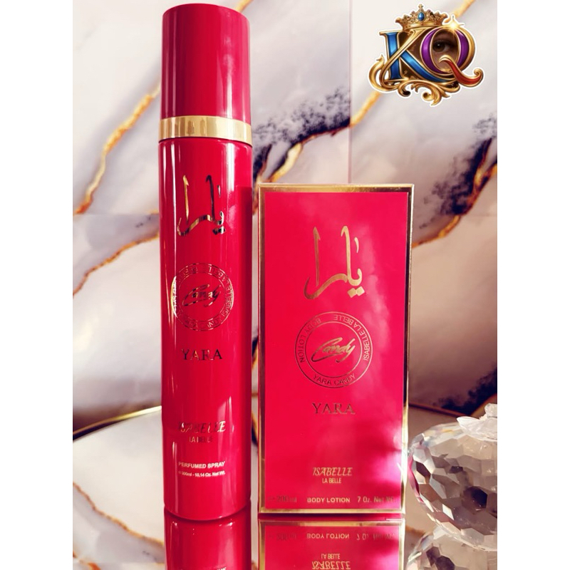 KIT YARA CANDY ÁRABE - BODY SPLASH 300ML + BODY LOTION HIDRATA E PERFUMA 200ml - Isabelle la Belle