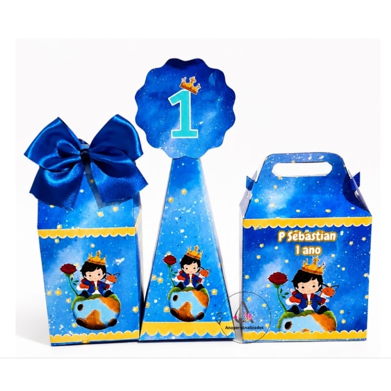30 Caixinhas Personalizadas Aniversário- Nome e Idade- Diversos Temas- Lembrancinhas de 1 Ano - Pequeno Príncipe