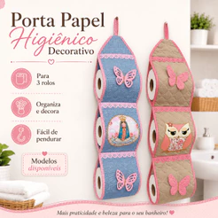 Porta Papel Higiênico 3 Rolos Organizador Banheiro Suporte Suspenso Acolchoado