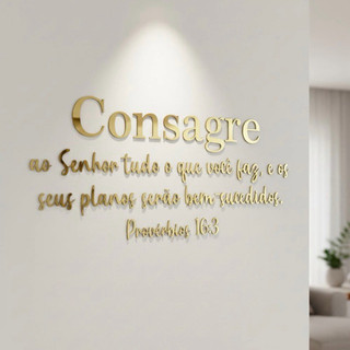 Frase Letreiro Decorativo Para Parede Em Acrílico Versículos Bíblicos Provérbios 16:3 Consagre Ao Senhor