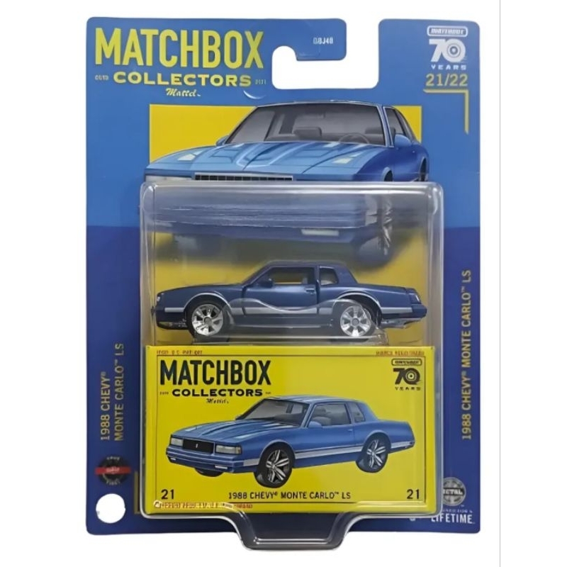 Carrinho Matchbox 70 Anos 1988 Chervy Monte Carlo LS 21/22