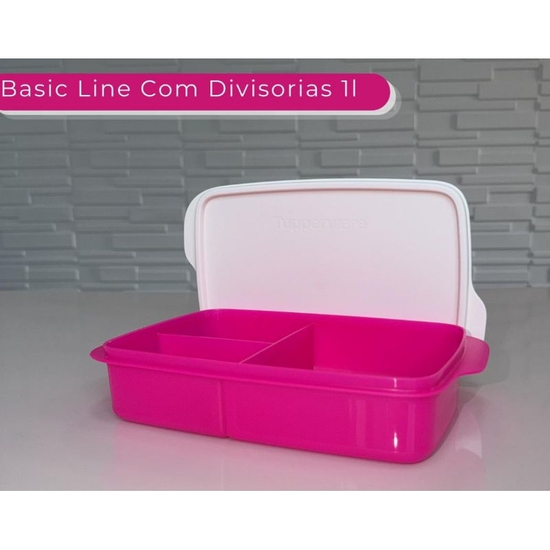 Basic Line com Divisórias 1L Pink Tupperware
