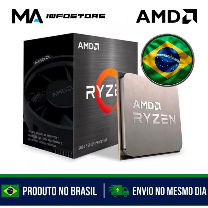 Processador AMD Ryzen 7 5700 3.7GHz  AM4 Sem Vídeo 100- com cooler Distribuidor Brasileiro Atacado Confiança qualidade