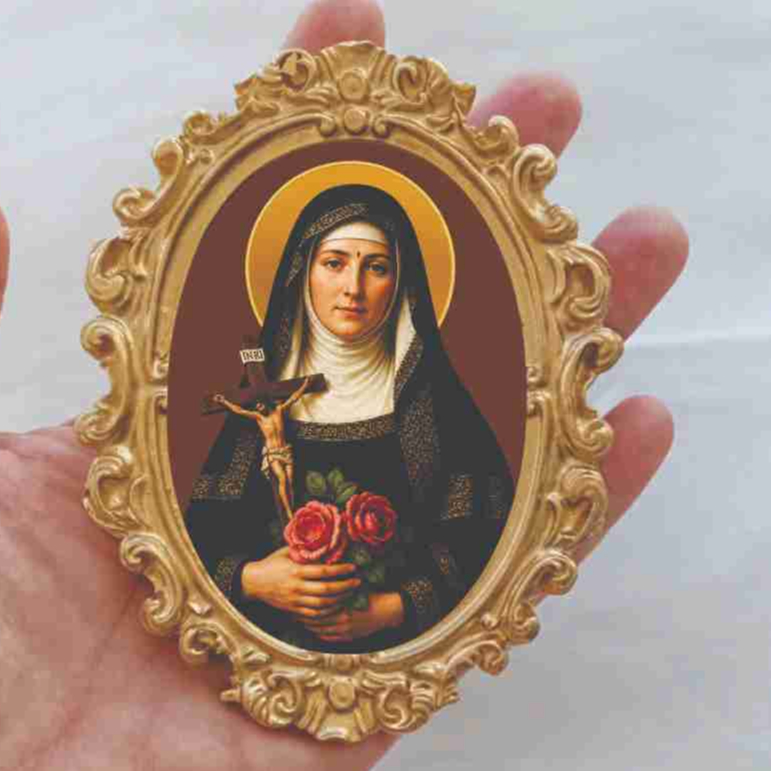 Quadro Santa Rita de Cassia Quadro religioso Quadro católico Vintage Imagem sacra Quadro de santo Quadro personalizado