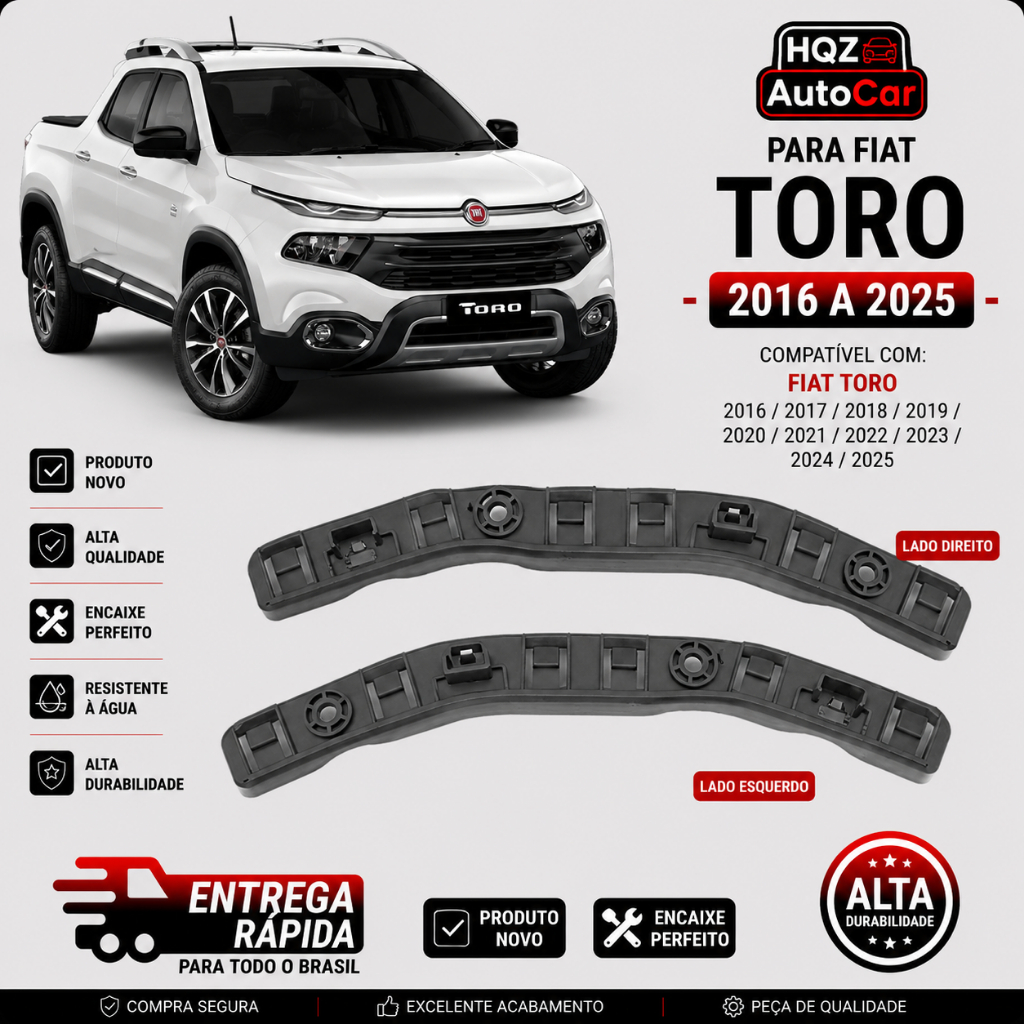 Suporte Guia Parachoque Dianteiro Toro 2016 a 2025
