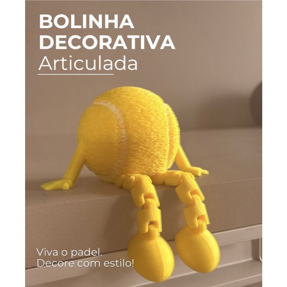 Bola articulada decoração de padel, tênis, temos varias cores