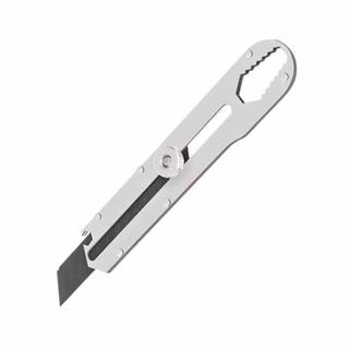 Estilete Profissional Aço Inox Maciço Com Trava De Segurança Multifuncional Chave 6 A 13mm