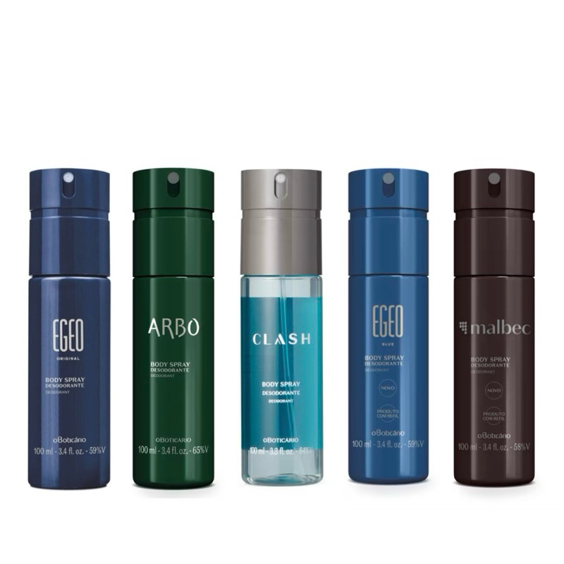 Body Spray Desodorante Masculino Arbo Egeo Clash Egeo Blue ou Malbec 100ml