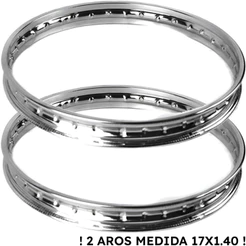 Par 2 AROS NA MEDIDA 17X1.40 Cromado Traseiro Dianteiro Biz 100 110 125 Honda Pop Crypton