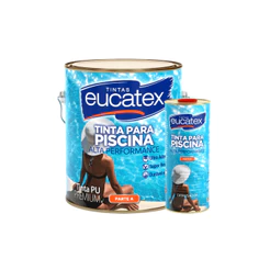 Kit Tinta Pu Para Piscina 3,6Lt - Eucatex Premium Azul Ou Branco