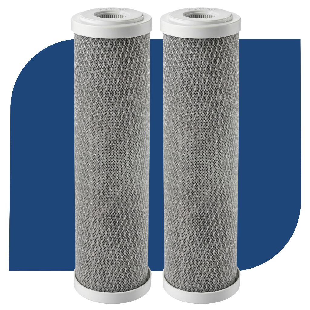 Kit 2 Filtros Refil Carvão Ativado Carbon Block 10 - Para Filtragem e Tratamento de água