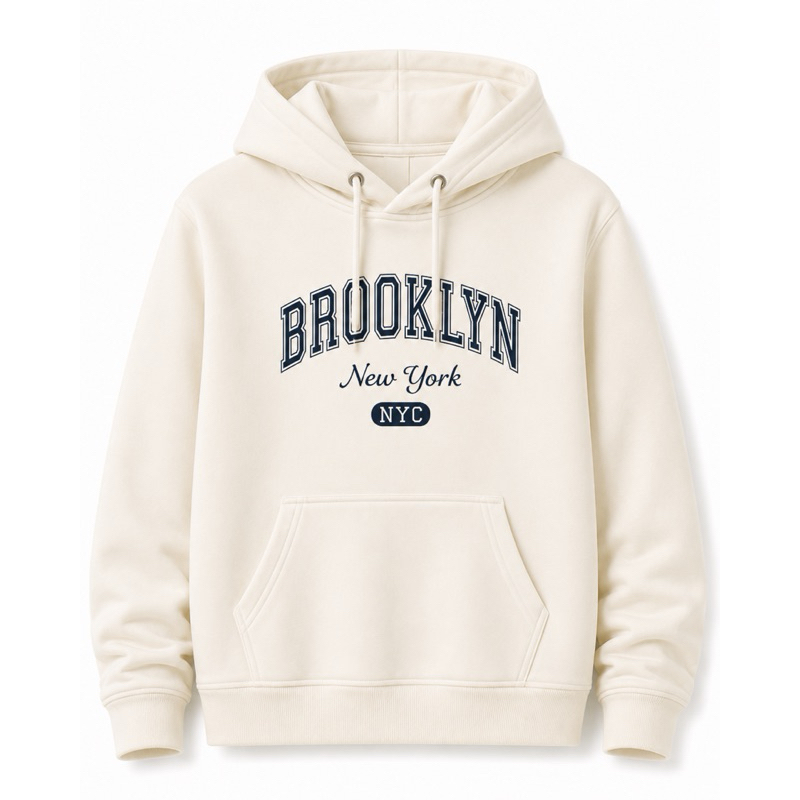 Moletom Infantil Menino Estampado Brooklyn | Flanelado | Com Capuz e Bolso Canguru