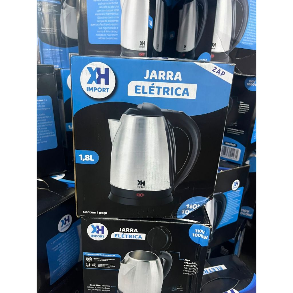 Chaleira Elétrica XH Import Inox 1,8L Desligamento Automático Aquecimento Rápido