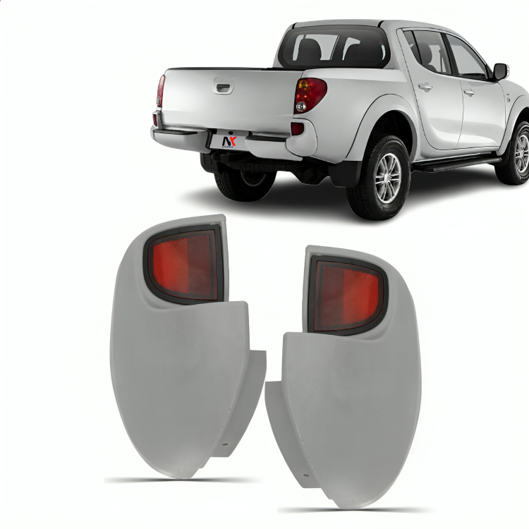 Par/ Un Polaina Traseira L200 Triton 2007 A 2016 Com Refletor