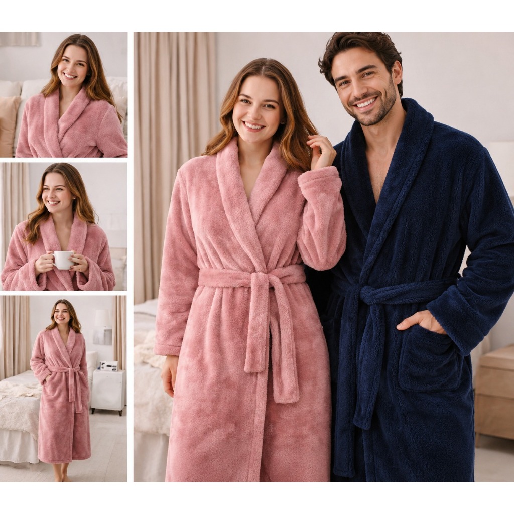 Roupão Felpudo Inverno Feminino Masculino Microfibra Luxo