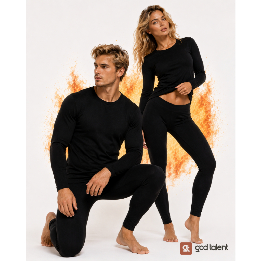 Conjunto Termico Segunda Pele Frio Flanelado Confortável Preto Feminino Masculino
