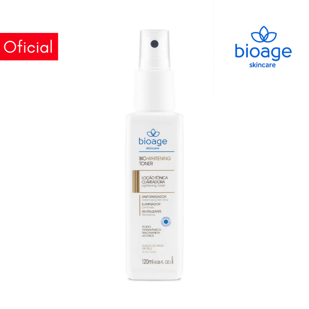 Loção Tônica Facial Clareadora Uniformiza e Revitaliza - Bio-Whitening Tôner Bioage 120ml
