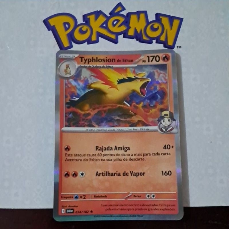 Carta Card Pokémon Typhlosion Do Ethan Foil Rivais Predestinados