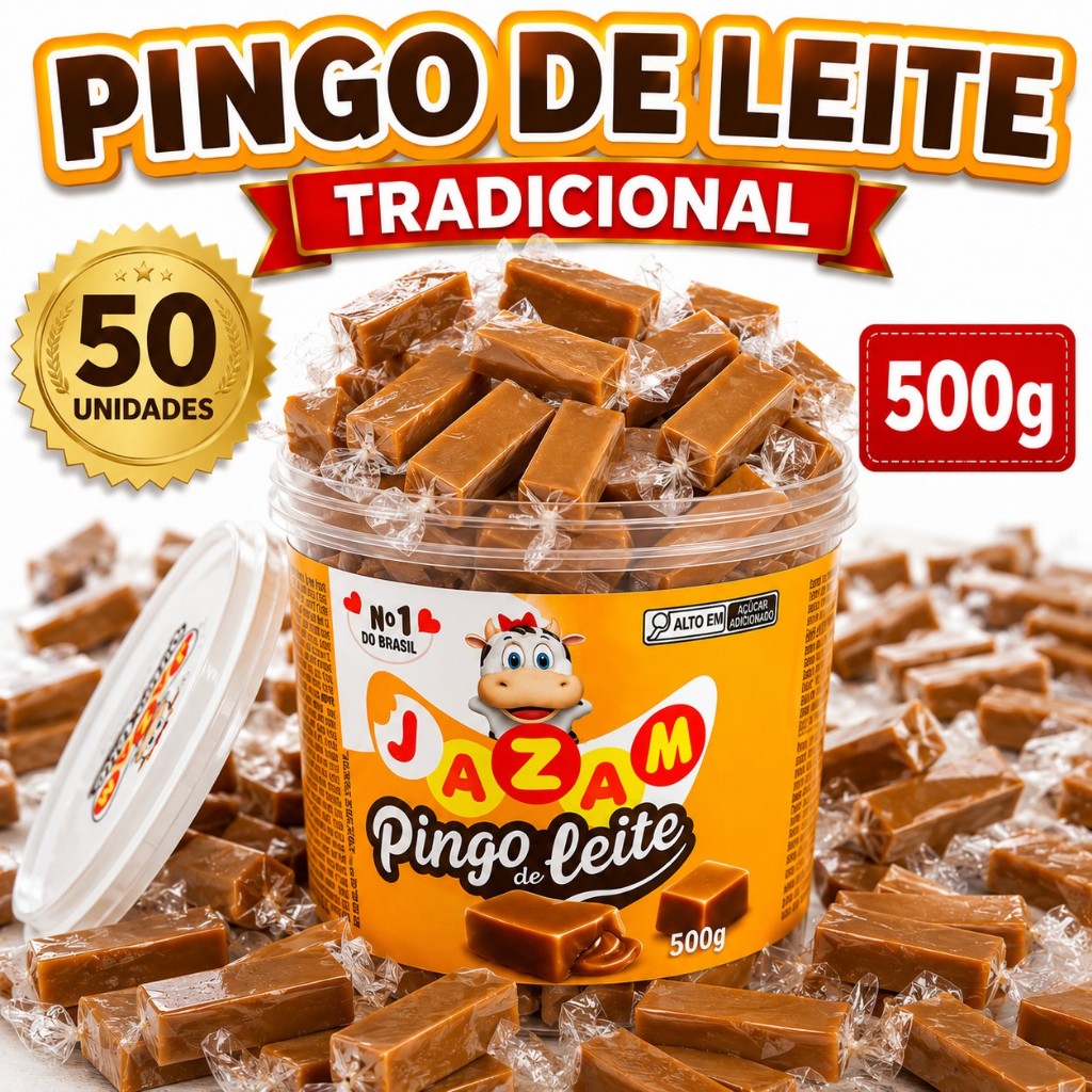 Pingo De Leite Tradicional c/50 unidades 500g - Jazam