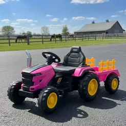 Trator Elétrico Infantil 12V com Caçamba Controle Remoto e Música