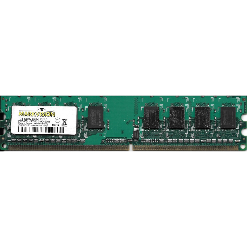 Pente de memória RAM DDR2 de 1 GB Markvision de 800 MHz p/ computador desktop (de mesa) antigo