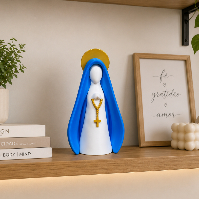Nossa Senhora Aparecida Decorativa Impressão 3D | Imagem Católica Religiosa para Sala Quarto Oratório e Presente