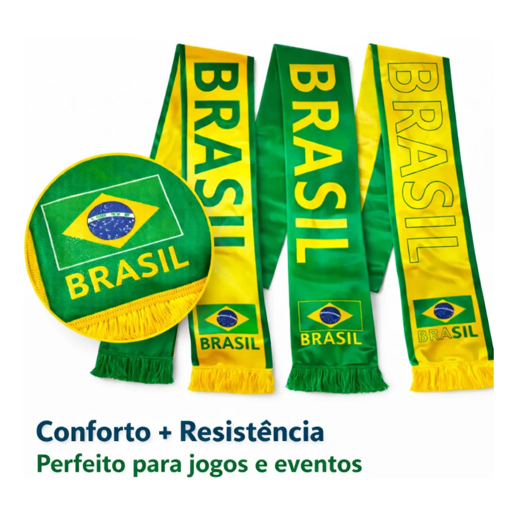 Brasil Cachecol Copa do Mundo Torcida Futebol Verde Amarelo Festa Torcedor Carnaval para Torcer
