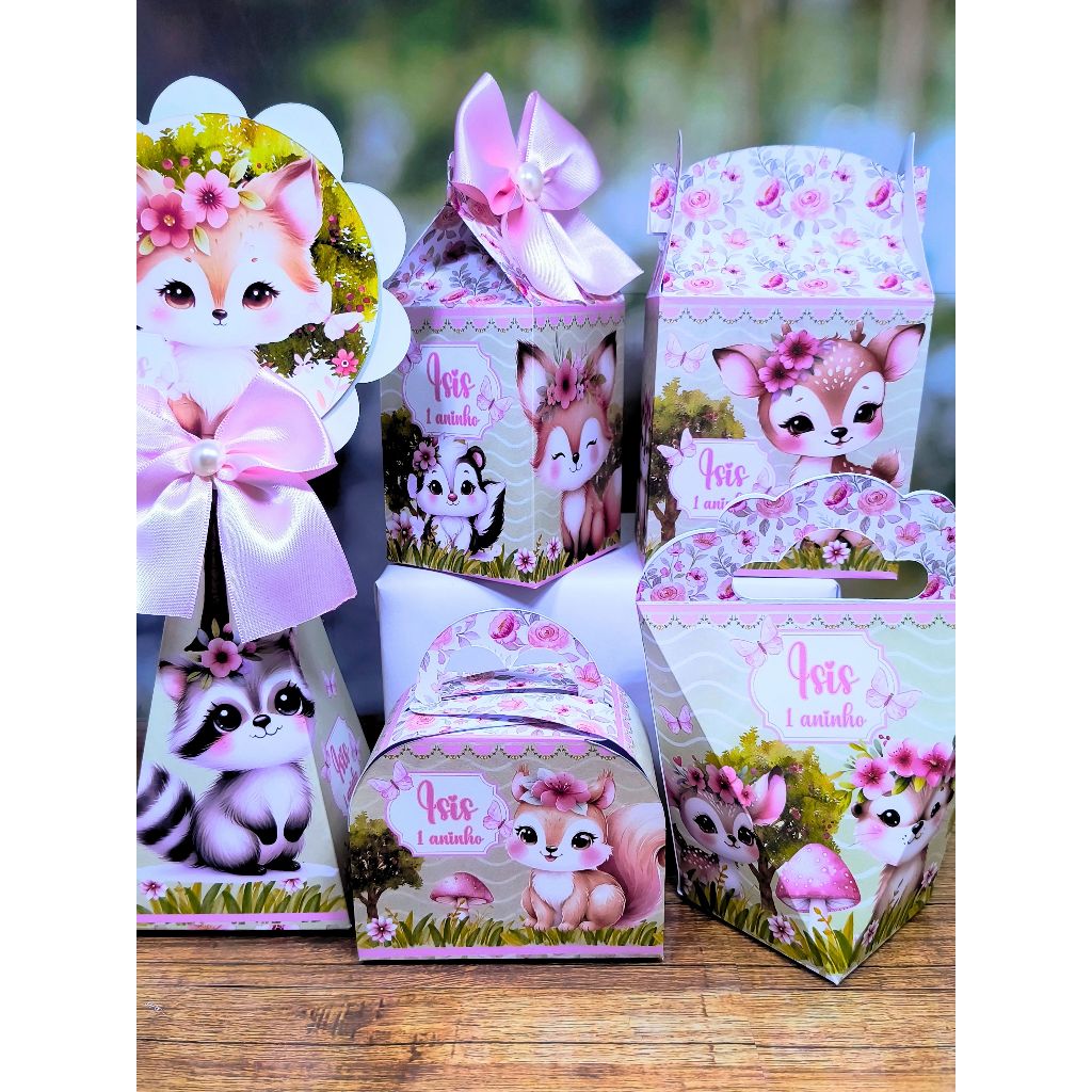 PERSONALIZADOS BOSQUE ENCANTADO MENINA- LEMBRANCINHA BOSQUE ENCANTADO MENINA - CAIXINHA BOSQUE ENCANTADO MENINA