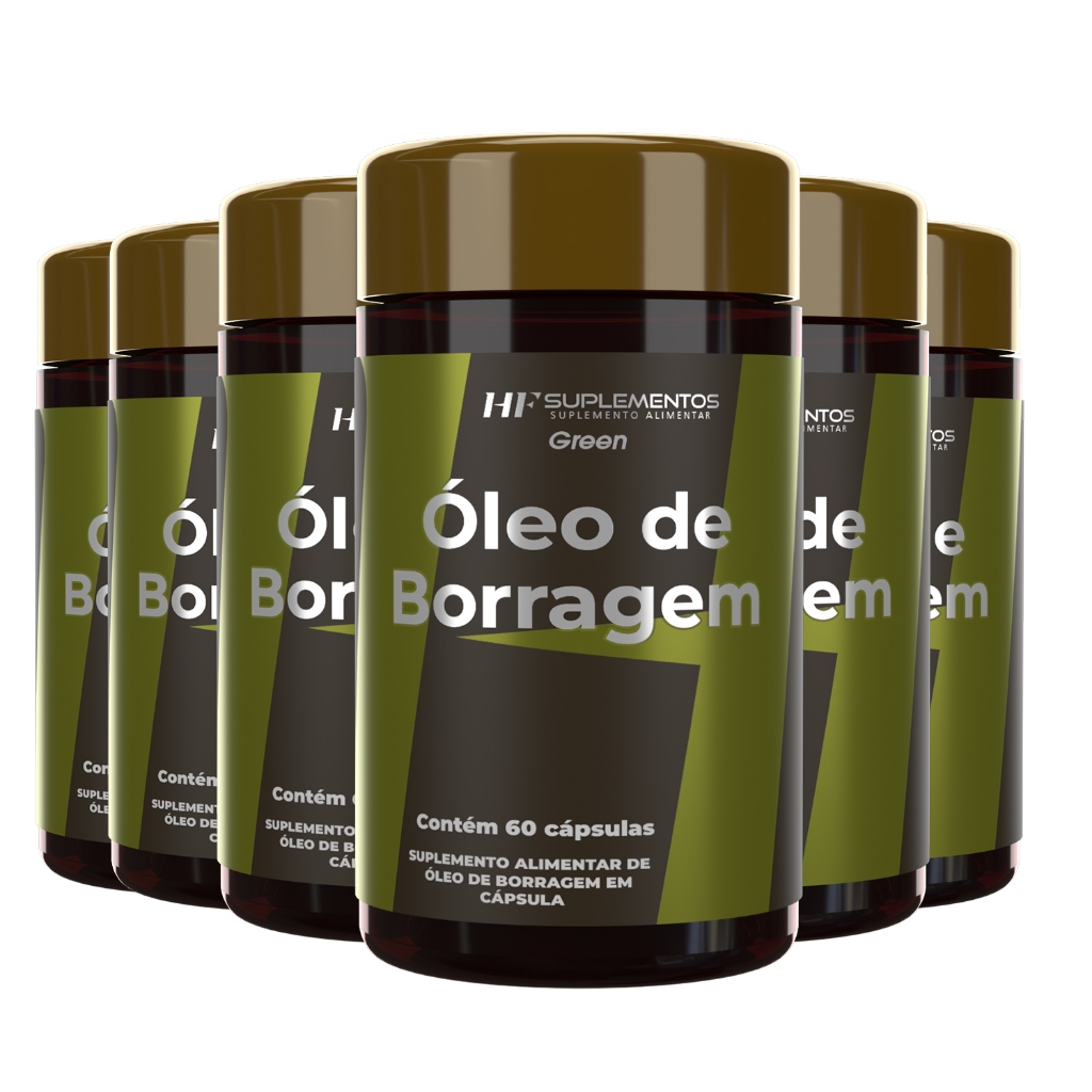6x OLEO DE BORRAGEM GREEN HF SUPLEMENTOS 60 CAPS