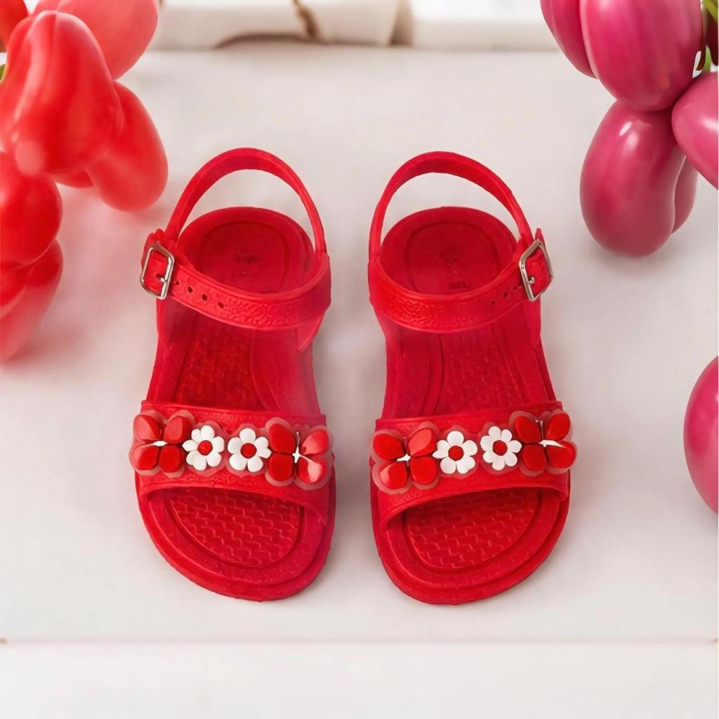Sandália Infantil Feminina Menina Fivela Flores Borboleta Antiderrapante Borracha Confortável