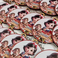 Kit Chaveiro Personalizado lembrancinha de festa, aniversário Branca de Neve Baby