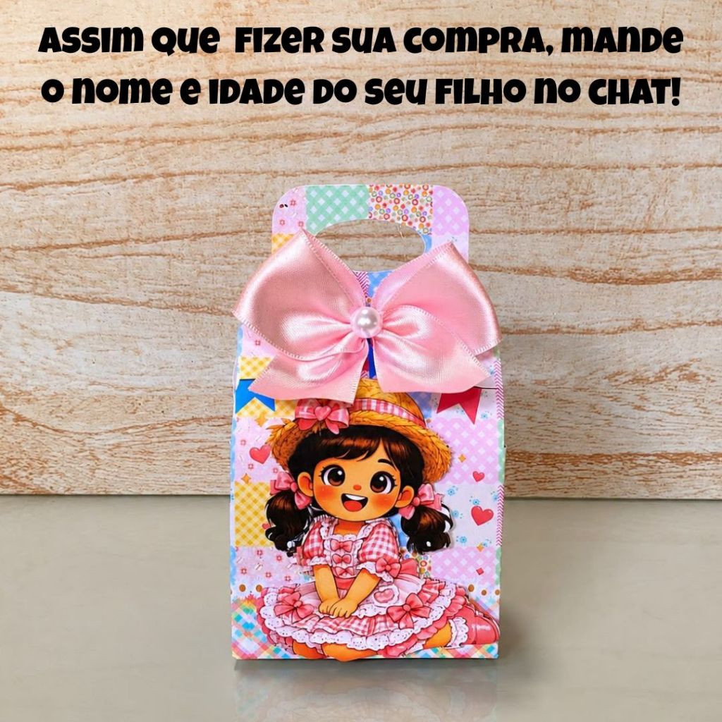 Caixinha Personalizada Pegue e Monte / Lembracinha personalizada Sacolinha / Festa Infantil