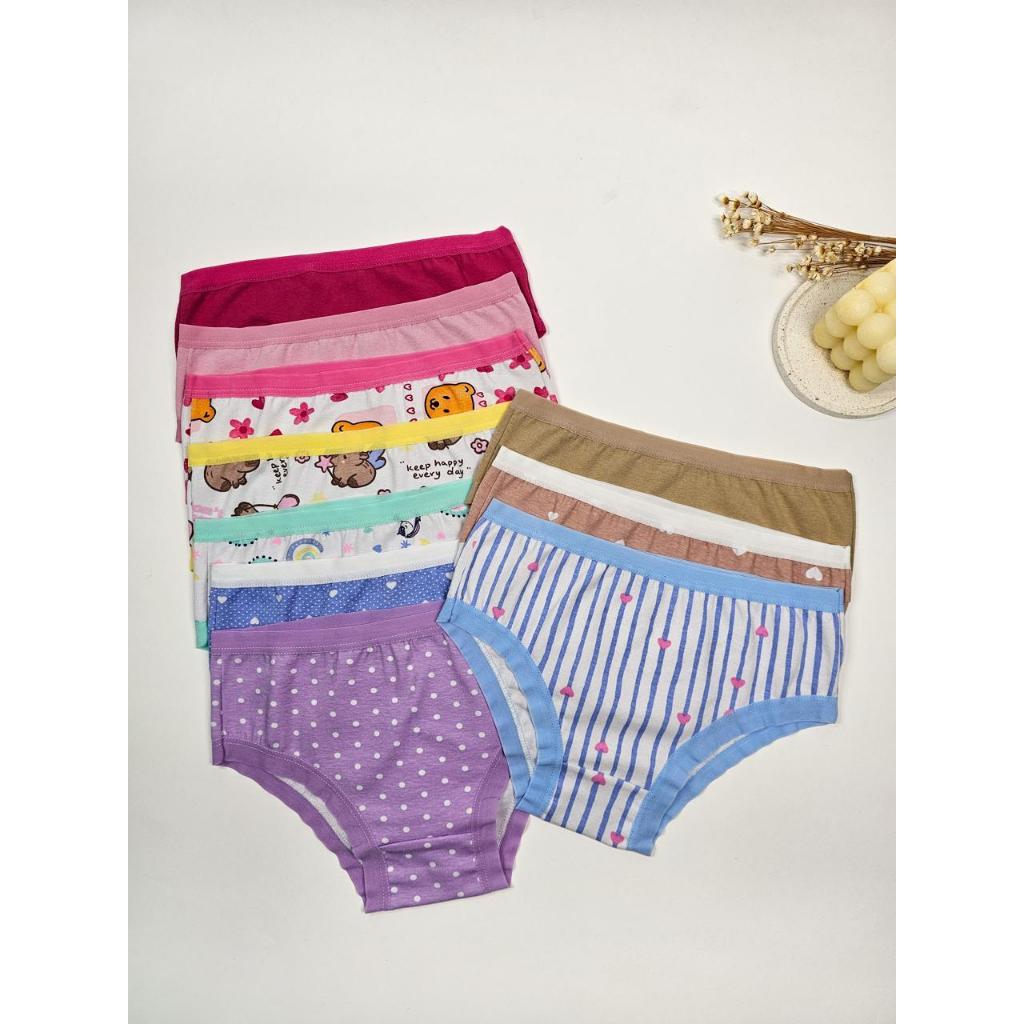 Kit  12 Calcinhas Infantil Menina Algodão Estampadas Sortidas Macia Conforto