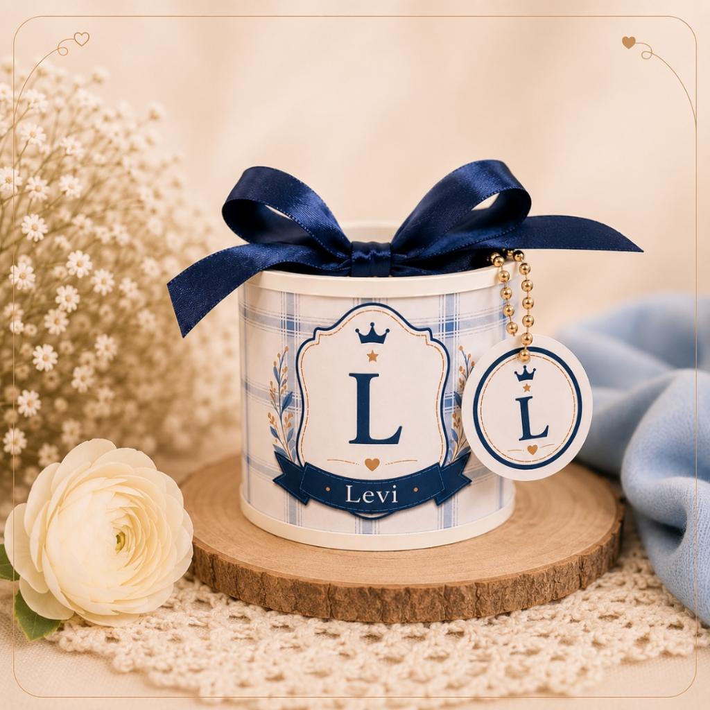 Kit Tubolatas Personalizadas Maternidade Menino 5x6 - Lembrancinha Nascimento  Chá de Bebê  Mêsversário com ou sem Tag