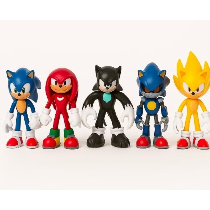 Kit Cartelado Sonic 5 Bonecos Grande Articulado Brinquedo