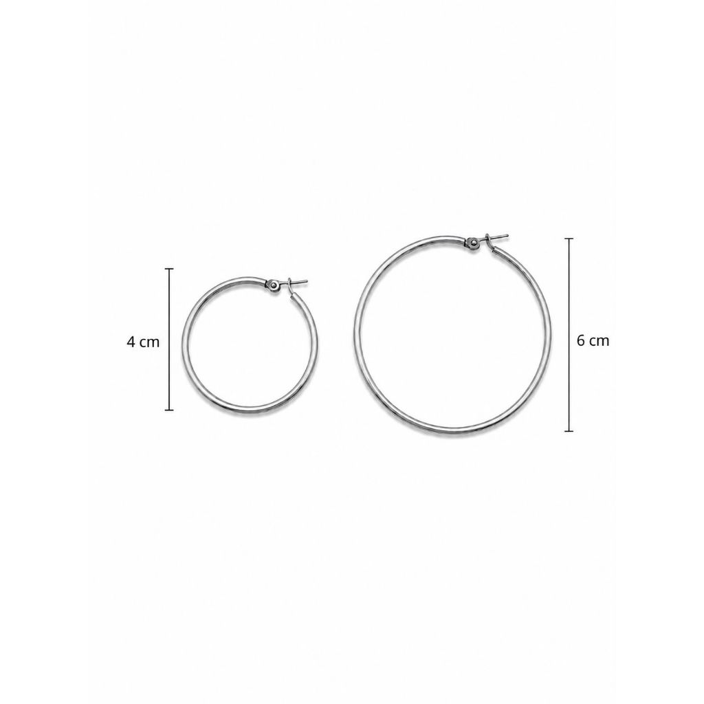 Brinco de Argola em Aço Inoxidável Antialérgico feminino kit argola conjunto prata