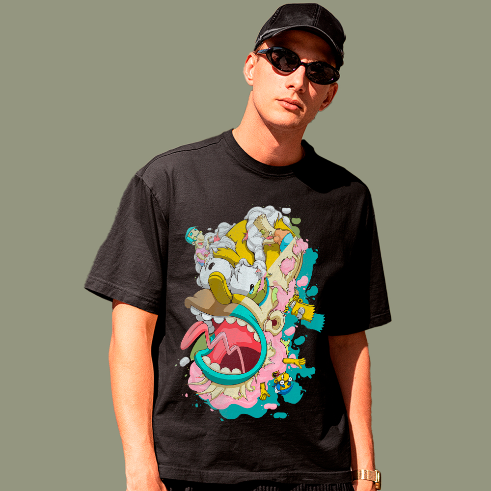 Camiseta Básica Homer Simpson Abstract Art Geek Unissex