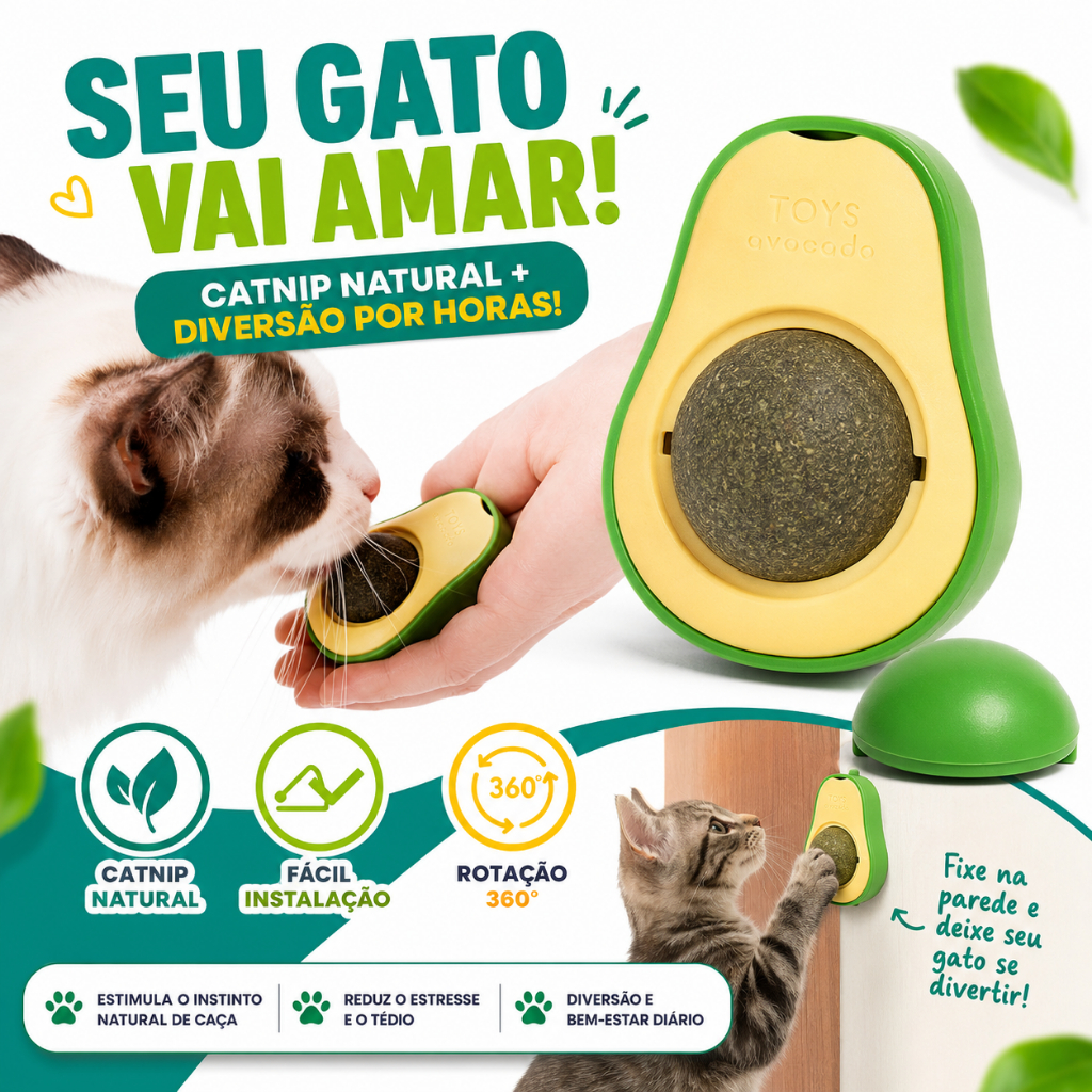 Brinquedo De Abacate Com Catnip Para Gatos - CH