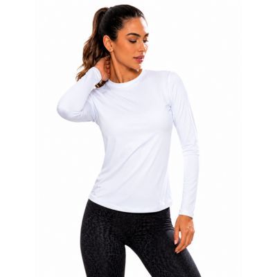 Blusa Feminina Térmica UV Manga Longa Proteção Solar Verão Praia Fitness Academia Dry Fit Demillus