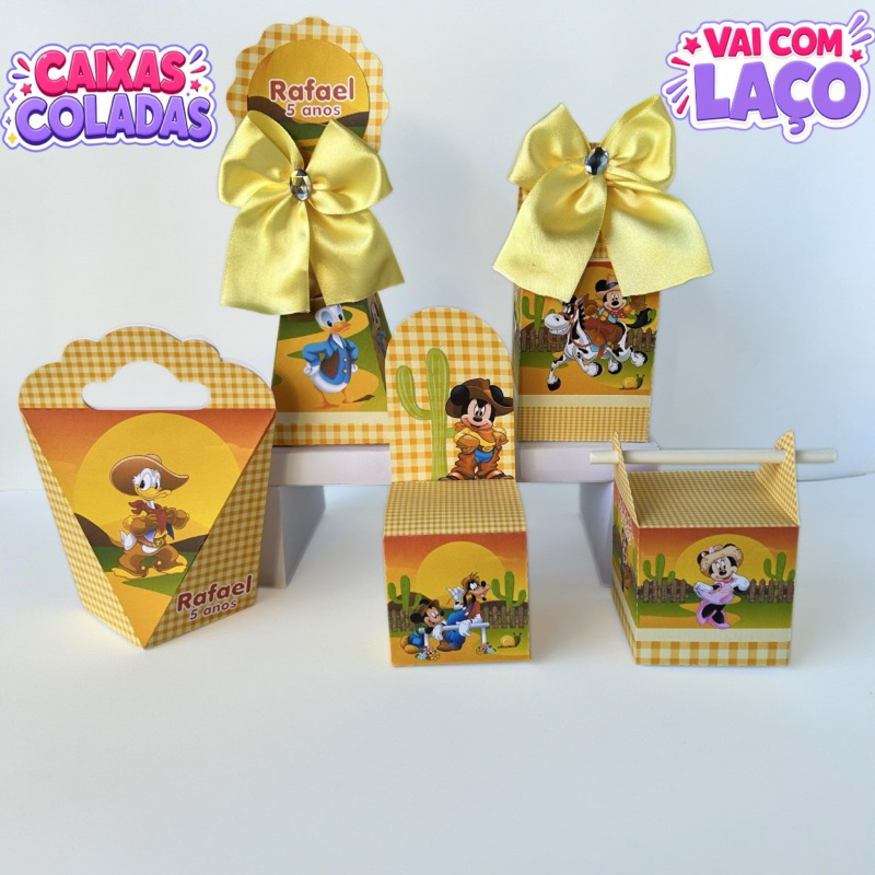 Kit Caixas Mickey Fazendeiro Personalizados/Lembrancinha de Festa/Aniversário/Lembrancinha Festa Infantil