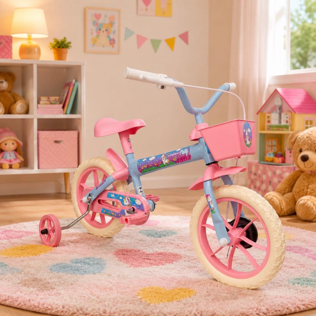 Bicicleta Infantil Verden Aro 12 Rodinhas de Apoio Cestinha Rodinha Quadro em Aço Freio Traseiro