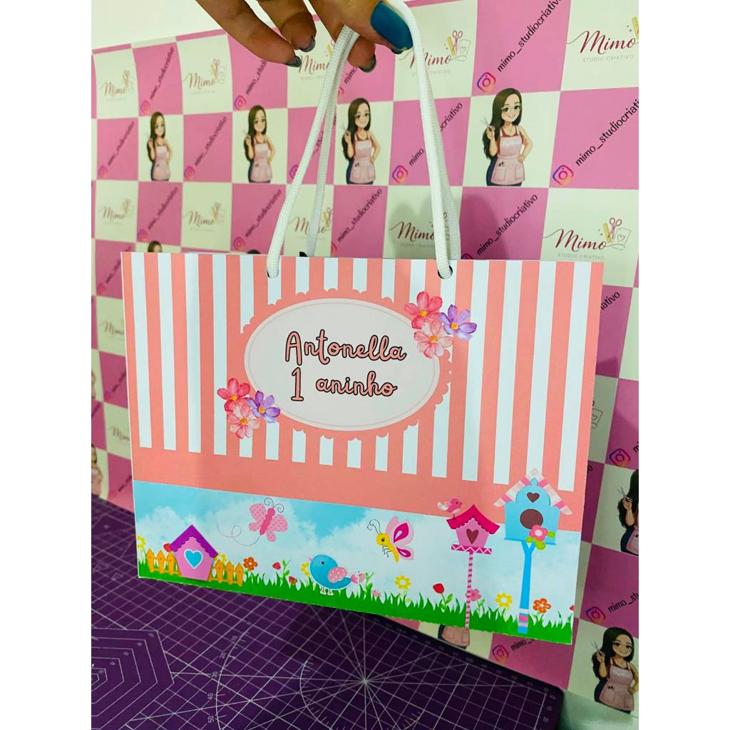 🎁 Sacolinha Personalizada jardim encantado Jardim das borboletas para Lembrancinhas 🎁 PEGUE E MONTE