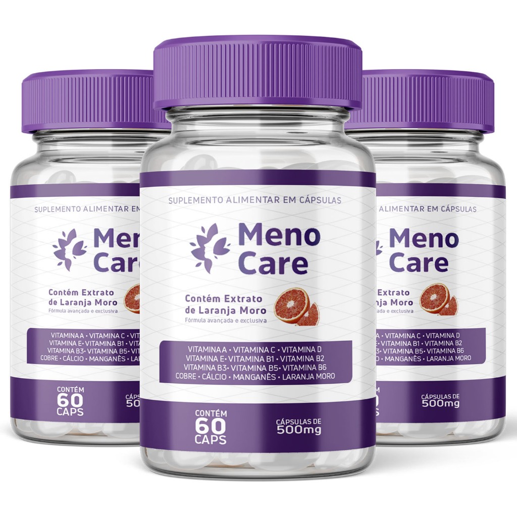 3x Meno Care - 3 POTES - Alivio da Menopausa e Equilíbrio Hormonal - Tratamento Completo