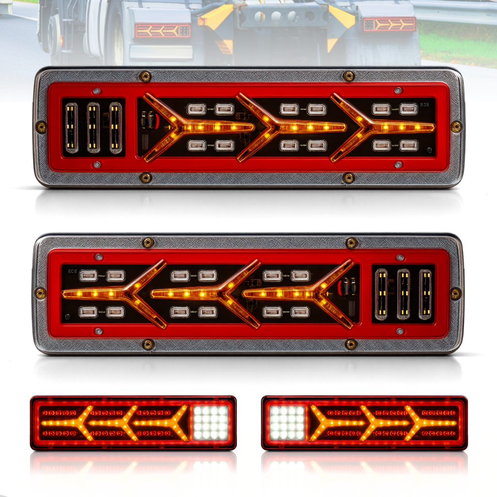 Par Lanterna Sinaleira Led Sequencial Modelo Flecha Caminhão Carretinha F4000 12v / 24v