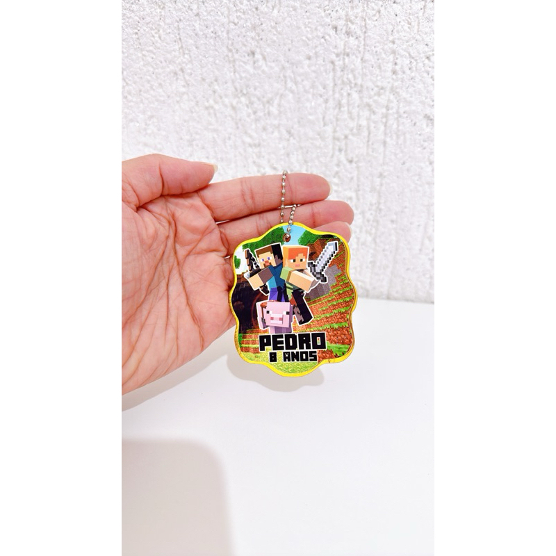 Tag Apliques Personalizados 3D para Lembrancinha | minecraft | Etiqueta Festa Infantil | Qualquer Tema
